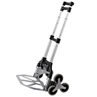 Carrito de mano plegable de servicio mediano de 50-70kg, carrito de empuje plegable de lata plateada con carga liviana, carrito de compras plegable de goma, 1 Juego