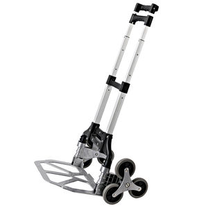 50-70kgs Middelzware Opvouwbare Handkar Zilveren Blikje Opvouwbare Duwwagen Met Lichte Lading Vouwwagen Rubber 1 Set - Product Image 2