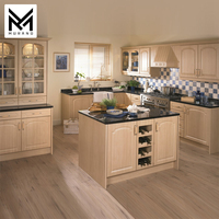 Meubles de cuisine en bois Pvc moderne personnalisé E1 Standard italien préfabriqués de luxe Membrane Pvc armoires de cuisine