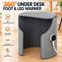 360 °   Chauffe-pieds et chauffe-jambes sous le bureau avec housse amovible, température et minuterie réglables, chauffage électrique portable pour la maison et le bureau