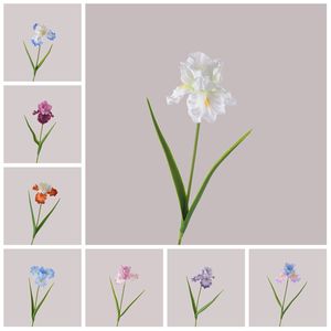 MW01518 زهور صناعية طويلة الساق بو قزحية لغرفة المعيشة المطبخ طاولة الحزب ديكور القزحية واقعية زهور اصطناعية - Product Image 5