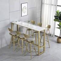 Chaise de bar commerciale pivotante réglable Nordic Gold, table de bar ronde moderne de luxe léger, chaises de bar de restaurant à double hauteur