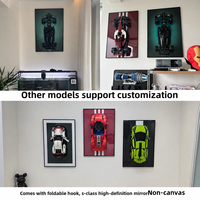 Set Foto Display Mobil Kompatibilitas Tinggi 2026, Panel Belakang Blok Bangunan Dinding Gantung Mekanik Hitam Abstrak Modern