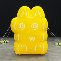 Animaux Kaomoji gonflables, logo mural personnalisé, modèle gonflable publicitaire, panneau publicitaire gonflable avec éclairage LED