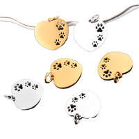 Porte-clés mousqueton vintage en acier inoxydable avec pendentif patte de chien, personnalisable avec lettrage et gravure laser