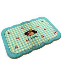 Op maat gemaakte logo groothandel pluche alien cartoon dierenprint polyester absorberende antislip wasbare machinaal geweven keuken toiletmat