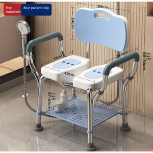 Spa Bath Shower Stool & Bench With <b>Storage</b> Shelf, Shower Bath <b>Seats</b> for Adults Seniors Women Elderly - Product Image 6