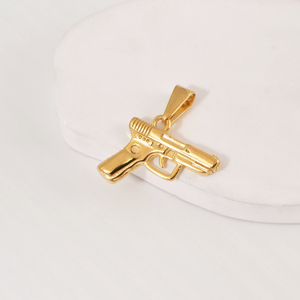 Vente en gros de collier de prière avec la main de Jésus breloque ancre <span class=keywords><strong>boussole</strong></span> serpent en plaqué or 18 carats pendentif fleur en acier inoxydable <span class=keywords><strong>pour</strong></span> la fabrication de bijoux - Product Image 3