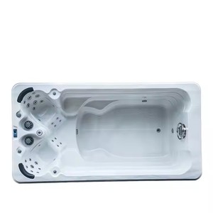 Piscina <span class=keywords><strong>de</strong></span> Spa Acrílica Rectangular <span class=keywords><strong>de</strong></span> Lujo para Exteriores <span class=keywords><strong>de</strong></span> 4 Metros con Hidromasaje y Función <span class=keywords><strong>de</strong></span> Nado Contracorriente - Product Image 1