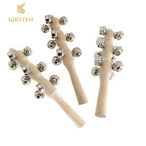 Chuyên Nghiệp Orff Bộ Gõ Cụ Tay Cầm Bằng Gỗ 13 Chuông Rattle Stick Jingle Chuông Shaker Cho Trẻ Em Âm Nhạc Giáo Dục - Product Image 2