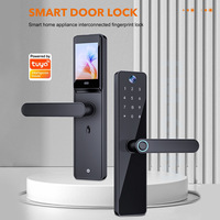 Cerradura Antirrobo para el Hogar con Huella Dactilar, Cerradura Electrónica con Ojo Mágico, Cerradura Inteligente con Control Remoto y Wi-Fi