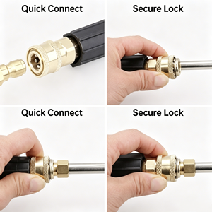Lance d'extension pour nettoyeur haute <span class=keywords><strong>pression</strong></span> à connexion rapide 1/4 30 °   90 °   Lance de pulvérisation courbée en acier inoxydable 120° avec buse incurvée pour le nettoyage automobile - Product Image 6