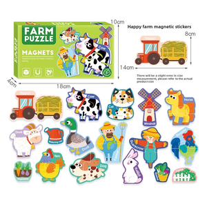Pegatinas Magnéticas de Plástico, Gran Rompecabezas Cognitivo de Granja Feliz, Juguetes Educativos Tempranos - Product Image 4