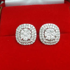 Orecchini E1415 in Oro Bianco con Diamanti Taglio Brillante Rotondo Colore D Certificati GIA Stile Classico da Sposa per Donna - Product Image 6