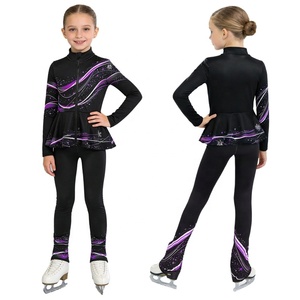 Ensemble de patinage artistique pour filles, veste et leggings imprimés Aurora, motif flocon de neige, pour spectacle sur glace, tenue de spectacle d'hiver, personnalisable - Product Image 5