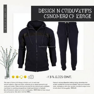 Ensembles de jogging pour hommes grande taille XL, coupe-vent et chauds pour l'automne, 100 % coton, sweat à capuche confortable et respirant - Product Image 2