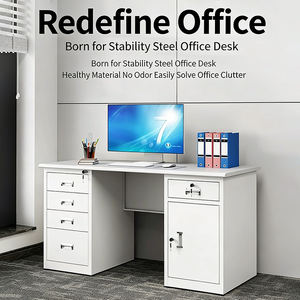 Escritorio de Computadora Moderno de Acero Inoxidable Resistente al Fuego con Cajones, Estación de Trabajo Duradera para Escuela/Oficina - Product Image 2