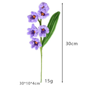 Fleur artificielle violette tressée à la main de 30 cm, bâton torsadé, accessoire de décoration pour bouquet DIY, ornement pour la Saint-Valentin - Product Image 2