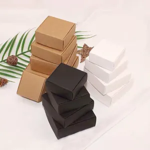 Hot Sell DIY Kraft Gift Boxes White/Brown/Black Paper Small Soap Box Kraft Cardboard Mini Jewelry Packing Carton Box