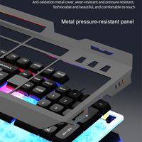 Clavier de jeu RGB 104 touches, clavier à membrane filaire, écran tactile rétroéclairé pour ordinateur de bureau, tablette, téléphone, ordinateur