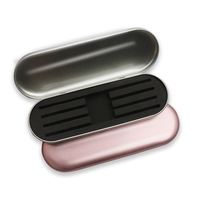 Étui de rangement en métal doré pour faux cils, outils de maquillage, eye-liner, pinces et extensions de cils