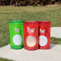 Sachets refermables personnalisés avec fenêtre transparente pour emballage de bonbons et snacks, logo personnalisé accepté