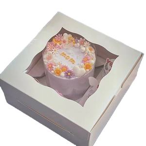 <span class=keywords><strong>2</strong></span>/5/8個入り窓付き紙製ケーキボックス、透明蓋付きカップケーキ、デザート、ペストリー、ベーカリー用包装箱 - Product Image 3