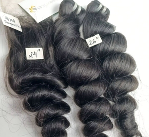 Extensions de cheveux vierges vietnamiens de luxe, double trame, vague corporelle, boucles lâches, cheveux humains naturels, doux, sans nœuds, cuticules alignées - Product Image 1