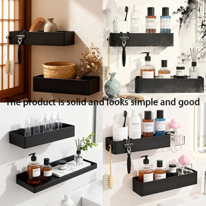 Moderno Escurridor de Platos de Metal Inoxidable de Doble Nivel, Multifuncional, Ahorra Espacio, Montado en la Pared, con Ganchos Autoadhesivos, Estantes para <span class=keywords><strong>Ducha</strong></span> - Product Image 5