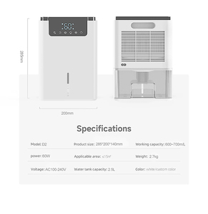 Deshumidificador Pequeño de Fábrica ODM, 75 oz, 2 Modos, Descongelación Automática, Temporizador de 12 Horas, Portátil, Silencioso, Pantalla LED, Uso en Automóvil - Product Image 6