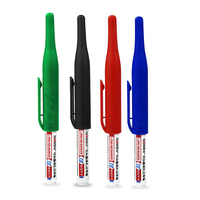 Marqueur permanent rechargeable écologique à pointe longue pour écriture en profondeur, pointes de 0,7 mm, encre multicolore pour surfaces en plastique, bois et construction