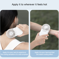 Ventilador de Mano Plegable Eléctrico KC con Compresa de Hielo - Mini Ventilador Portátil Recargable por USB de 1800mAh para Enfriamiento Rápido en el Hogar