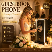 Téléphone mural rétro vintage pour livre d'or audio et vidéo, idéal pour les mariages et les cabines photo