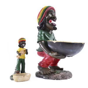 Vente en <span class=keywords><strong>gros</strong></span>, <span class=keywords><strong>cendrier</strong></span> d'extérieur super large avec support en résine, <span class=keywords><strong>cendrier</strong></span> Rasta jamaïcain, grands cendriers manuels modernes avec rangement LED - Product Image 5