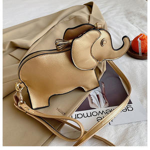 Tas Selempang Wanita Bentuk Gajah Lucu dan Kreatif, Mini, Kartun, Bahan Kulit PU, Chic - Product Image 3