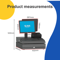 Sistema POS con Pantalla Táctil de 15.6 Pulgadas, Terminal POS Todo en Uno con Impresora Térmica Integrada, Ideal para Tiendas de Conveniencia y Supermercados