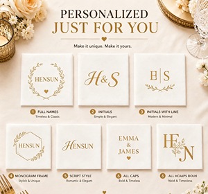 Serviettes en papier Airlaid personnalisées Hensun, logo personnalisé, impression dorée, serviettes jetables pour mariage, fête, faible MOQ, restaurant, café, table - Product Image 5