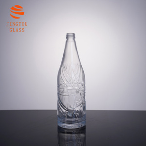 Botella de Vidrio de 700 ml, Botellas de Vino de Vidrio con Patrón Geométrico de Gran Capacidad, Adecuadas para Envasar Vodka, Whisky y Vino de Frutas - Product Image 2