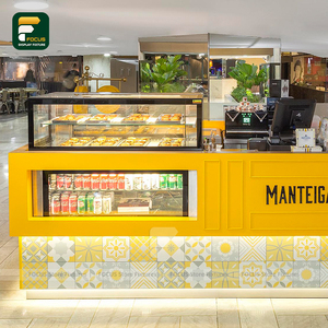 Yellow Pastry <b>Shop</b> Counter Modular Retail Display Fixture Snack Beverage Island Stand Mall Bakery Furniture Custom Design - Product Image 5