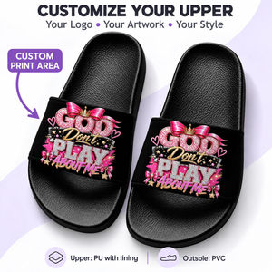 Sandali God Slide Personalizzati OEM Neri e <span class=keywords><strong>Fucsia</strong></span>, Leggeri con Suola Morbida in PU PVC per Donne, Uomini e Unisex, Estivi da Spiaggia - Product Image 1