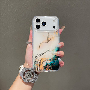 Funda de Celular de TPU y PC con Diseño de Mármol Galvanizado para iPhone 17 Pro <span class=keywords><strong>Max</strong></span>, 17 <span class=keywords><strong>Air</strong></span>, 16, 15, Funda Rígida de PC - Product Image 4