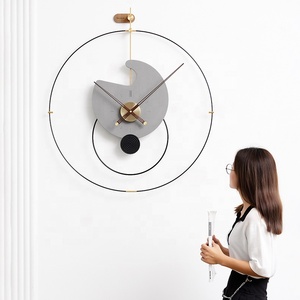 Mandelda – nouvelles horloges artisanales pour salon, <span class=keywords><strong>horloge</strong></span> murale minimaliste en béton, découpe CNC pour décoration de salon à vendre - Product Image 1