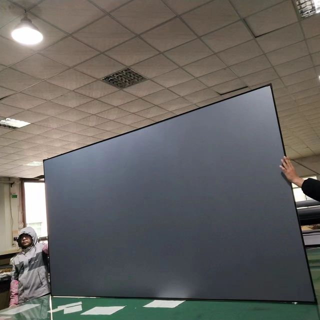 TELON 90-120inch Fresnel Long Throw Anti-light Screen Aluminum Alloy Frame Floor Stand Fixed Projection Cinema Home