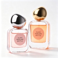 Flacon de parfum en verre transparent de luxe de haute qualité, vide, 30 ml, 50 ml, 100 ml, avec couvercle