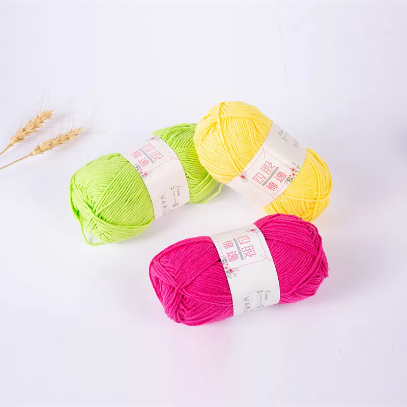 Wholesale fashion dyeing crochet milk yarn baby cotton soft knitting blended yarn