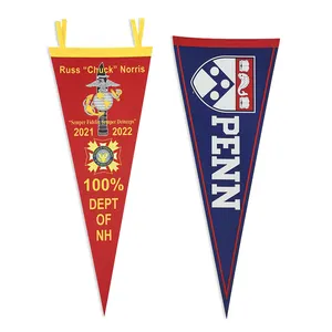 School Football Team Club Triangle Pennants Flag Sports College Club Large Mini Small Custom Felt Sublimation Pennant Banner