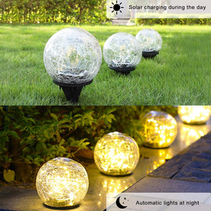 Lámpara Solar de Jardín OEM con Sensor de Luz, Impermeable, LED, Esfera de Cristal Agrietado, para Caminos, WD-0062 - Product Image 2