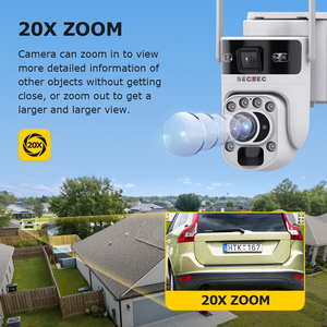 SECTEC 6MP 20X Zoom 4G SIM Caméra à énergie solaire Systèmes de surveillance à double objectif Caméra réseau solaire Ptz à suivi automatique de taille mini - Product Image 2