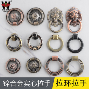Poignée de tirage rétro Disney en alliage de zinc, bronze antique, à trou unique, pour tiroir ou porte de placard, style chinois - Product Image 2