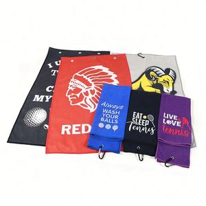 Serviettes de nettoyage pour sacs de golf personnalisées avec logo, en microfibre gaufrée, serviette de sport avec mousqueton - Product Image 4